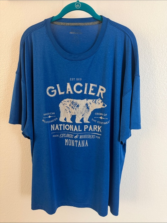 Tops - Glacier National Park Montana Blue Graphic Tee